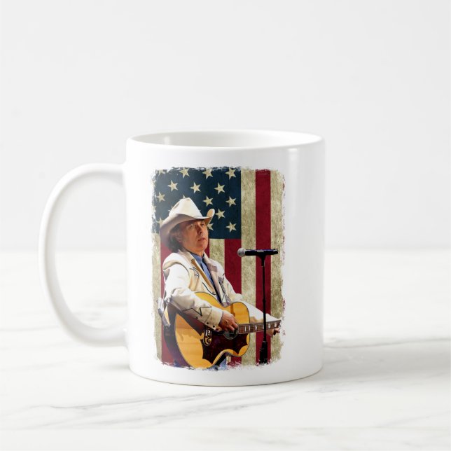 Vintage American Flagga Dwight Yoakam Legend.png Kaffemugg (Vänster)