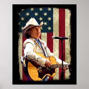 Vintage American Flagga Dwight Yoakam Legend.png Poster