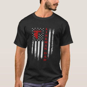 Vintage American Flagga Electric Cable Lineman Pap T Shirt