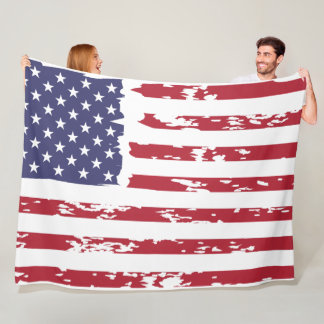 Vintage American Flagga Fleece Blanket