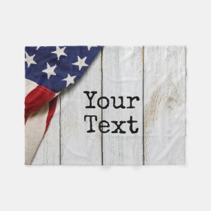 Vintage American Flagga Fleecefilt