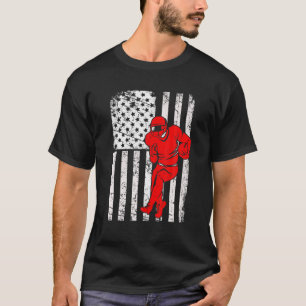 Vintage American Flagga Football Älskare Team Retr T Shirt