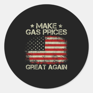 Vintage American Flagga gör gaspriserna Underbara Runt Klistermärke