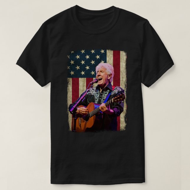 Vintage American Flagga Graham Nash Legend T Shirt (Design framsida)