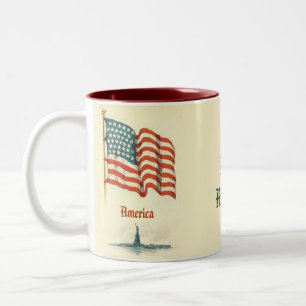Vintage American Flagga Gratitude Coffee Mugg