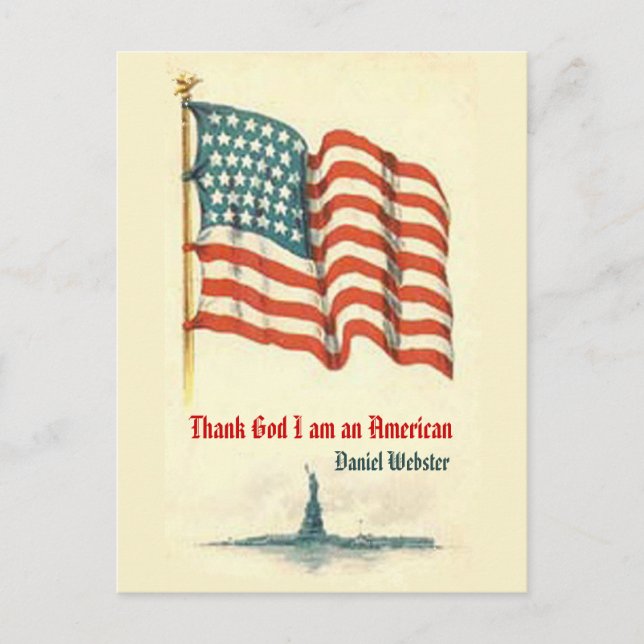 Vintage American Flagga Gratitude Postcard Vykort (Framsida)