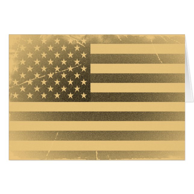 Vintage American Flagga Hälsningskort (Framsidan Horizontal)