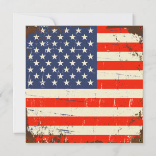 Vintage American Flagga Inbjudningar