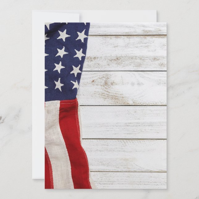 Vintage American Flagga Inbjudningar (Framsida)