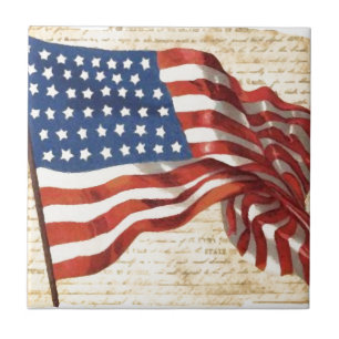 Vintage American Flagga Kakelplatta