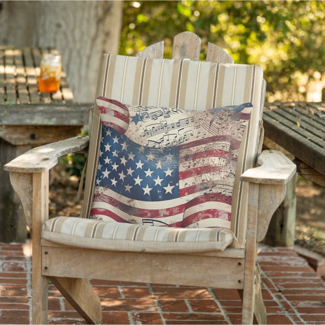 Vintage American Flagga Kudde (Stol)