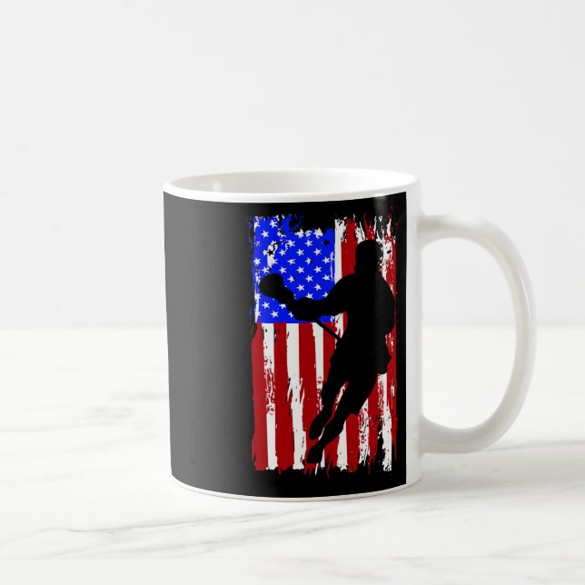 Vintage American Flagga Lacrosse Kaffemugg (Höger)