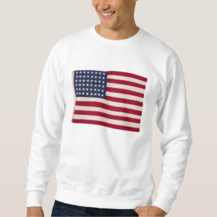 Vintage American Flagga Lång Ärmad Tröja