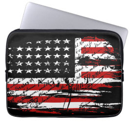 Vintage American Flagga Laptop Fodral