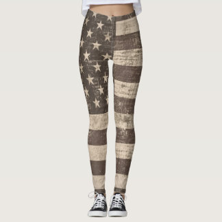 Vintage American Flagga Leggings