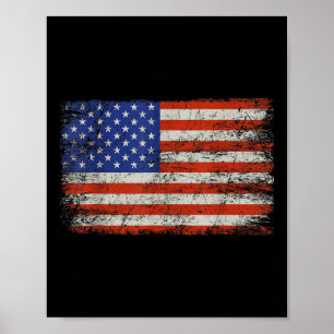 Vintage American Flagga Memorial Day Veterans Poster