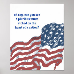 Vintage American Flagga Motivational Saming Poster