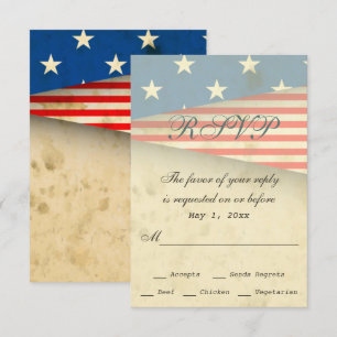 Vintage American Flagga Patriotic Bröllop OSA Kort