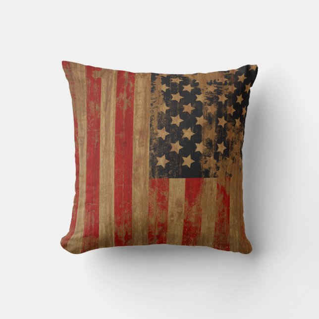 Vintage American Flagga Pillows Kudde (Framsida)