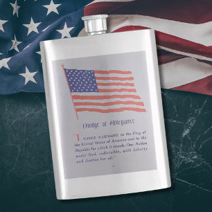Vintage American Flagga Pledge of Allegiance Fickplunta