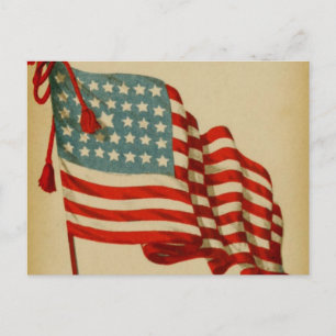 Vintage American Flagga Postcard Vykort