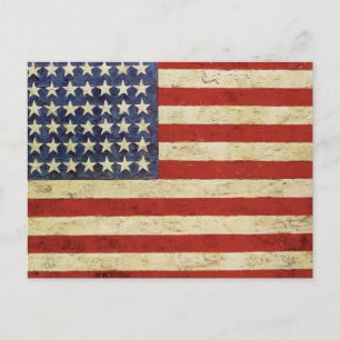 Vintage American Flagga Postcard Vykort