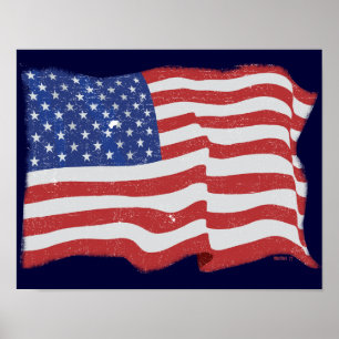 Vintage American Flagga Poster