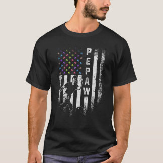 Vintage American Flagga Proud Bowling Pepaw Bowlar T Shirt