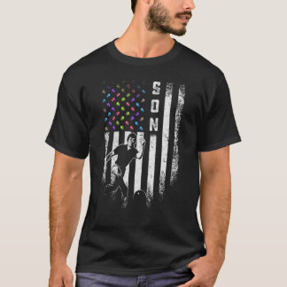 Vintage American Flagga Proud Bowling Son Bowlarea T Shirt