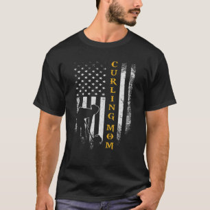 Vintage American Flagga Proud Curling Mamma Curler T Shirt