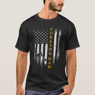 Vintage American Flagga Proud Curling Pappa Curler T Shirt
