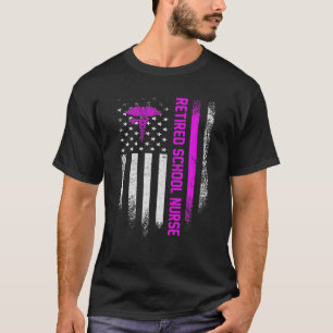 Vintage American Flagga Proud Retrött School Nurs T Shirt