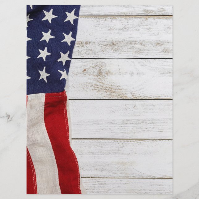 Vintage American Flagga Reklamblad (Framsidan)