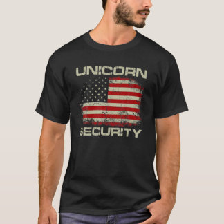 Vintage American Flagga Security Squad Unicorn Sec T Shirt