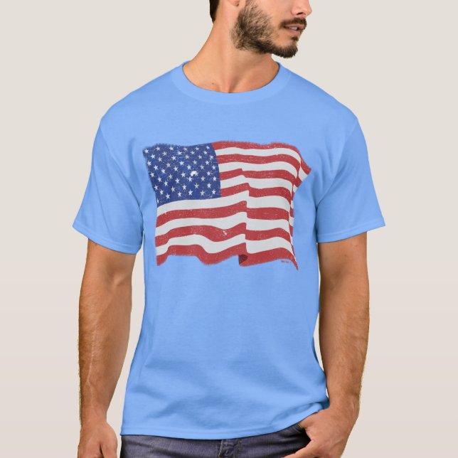Vintage American Flagga T Shirt (Framsida)