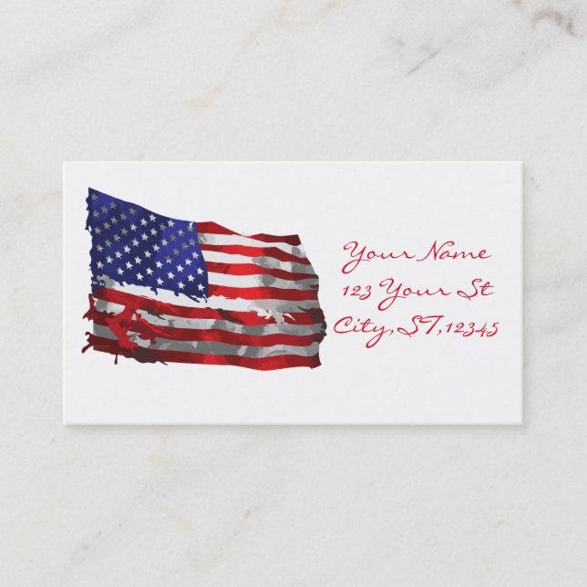 Vintage American Flagga Thunder_Cove Visitkort (Framsida)