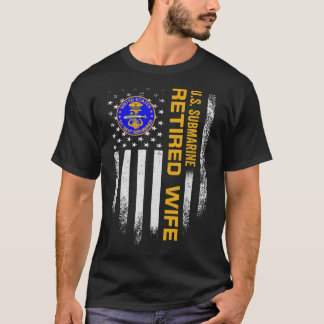 Vintage American Flagga US Submarine Retrött Ve T Shirt