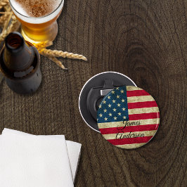 Vintage American Flagga USA Patriotic Monogram Flasköppnare