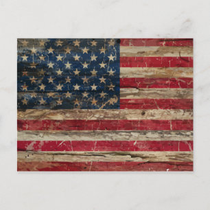 Vintage American Flagga Vykort