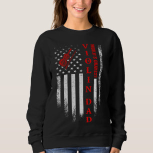 Vintage American Flagga World S Okayest Violin Pap T Shirt