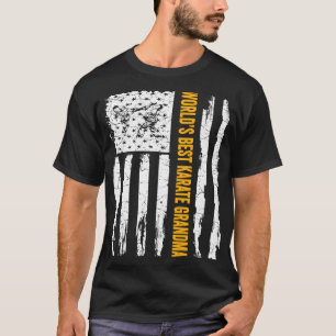 Vintage American Flagga World's Best Karate Grandm T Shirt