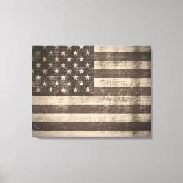 Vintage American Flagga Wrapped Canvas