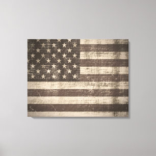 Vintage American Flagga Wrapped Canvas