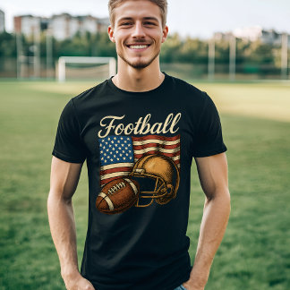 Vintage American Football med Flagga T Shirt