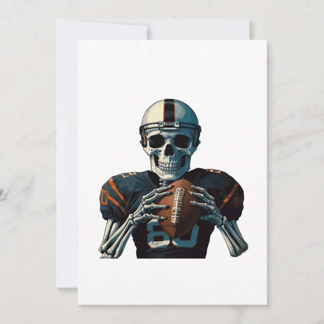 Vintage American Football Skeleton Player Funny Inbjudningar (Framsida)