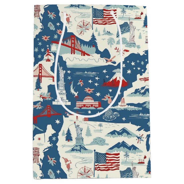 Vintage American Landmark Mönster (2) (Framsidan)