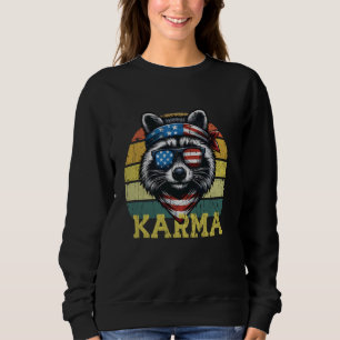 Vintage American Raccoon Music USA flagga För barn T Shirt