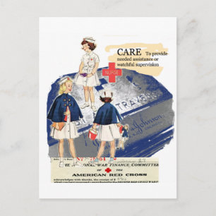 Vintage American Red Cross välkomst vykort