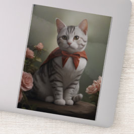 Vintage American Shorthair Kitten med Ro Klistermärken
