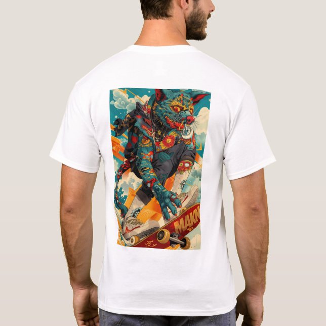 Vintage American Tattoo Design T-Shirt (Baksida)